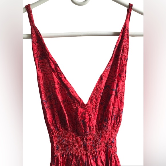 TROPICAL GROUP SPAGHETTINI STRAP RUFFLE HEM DRESS - Picture 4 of 8